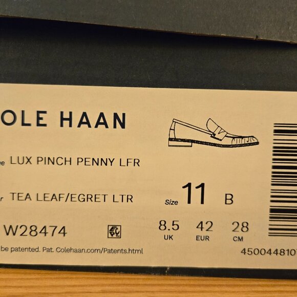 New In Box!! Cole Haan Two-Tone Green/White Loafers with Pink Women Size 11 - Picture 5 of 8